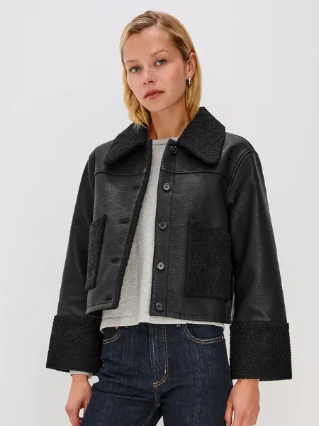 Dria Jacket Black Shearling
